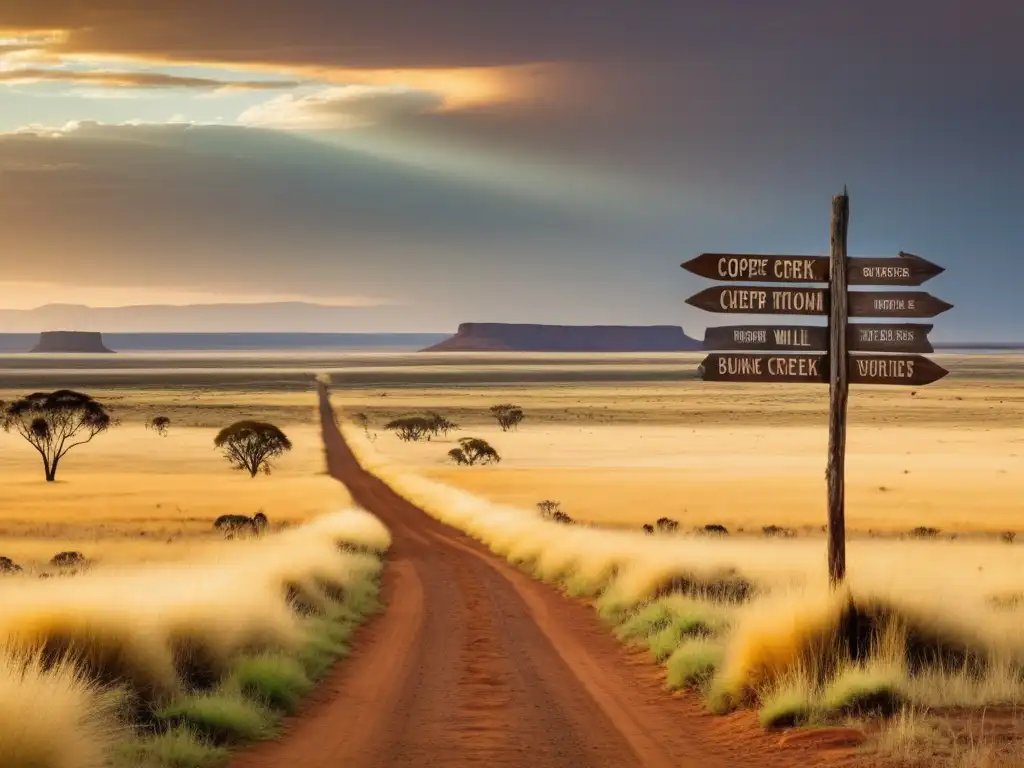 Paisaje australiano emblemático de la expedición de Burke y Wills