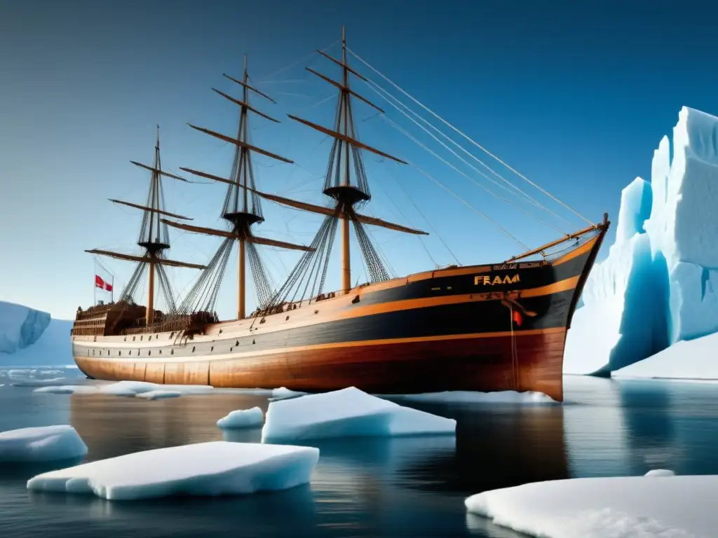 Barco Fram en el Ártico con icebergs - Expediciones extremas