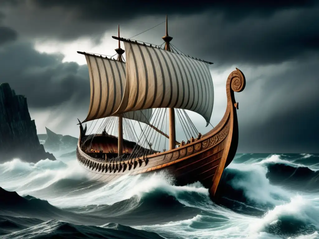 Vikingos en un barco con dragones: Las Grandes Expediciones Vikingas: Un Viaje a Través de la Historia