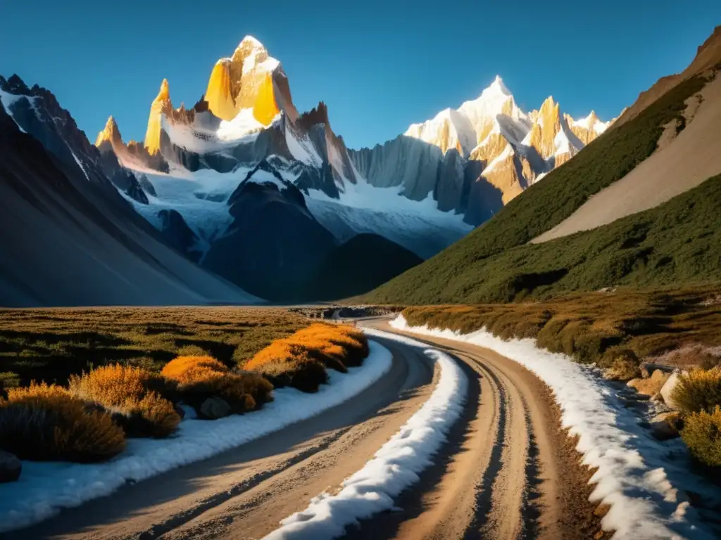 Ascenso al Cerro Torre: Majestuosa montaña de granito con nieve y hielo, desafiante para los escaladores