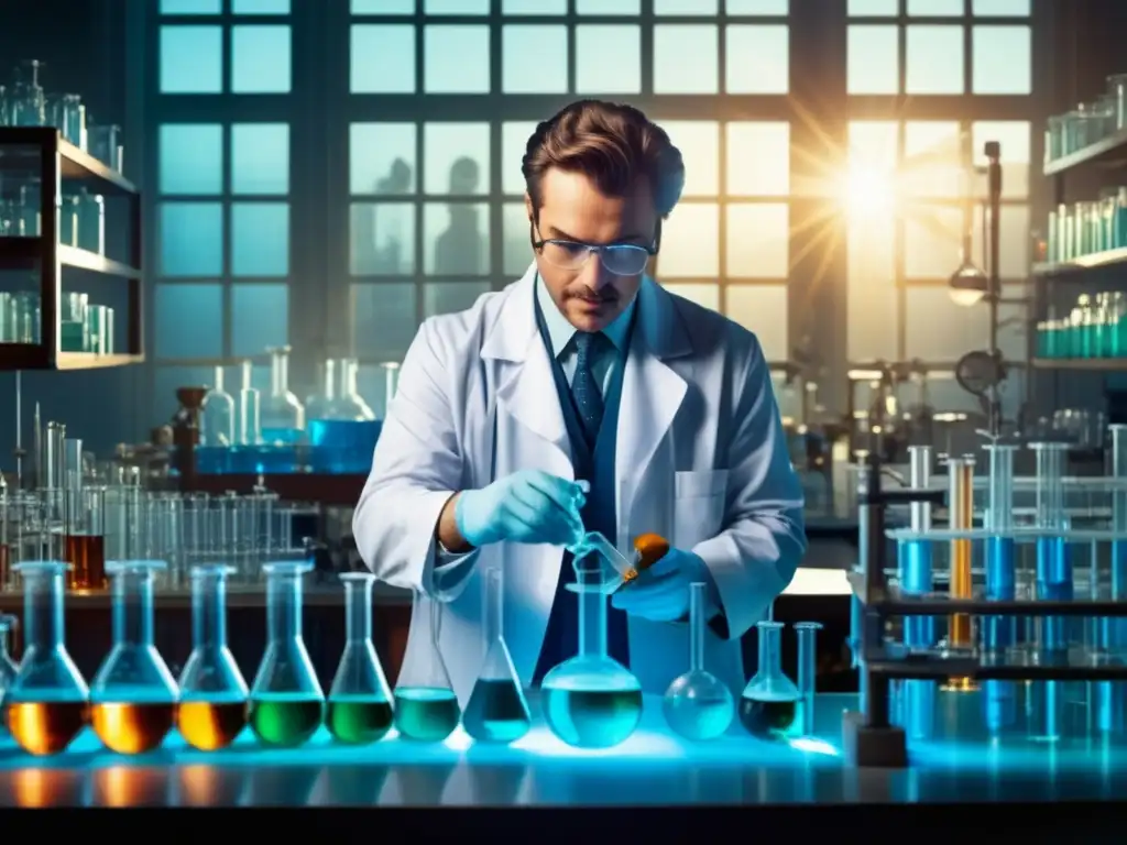 Científico en laboratorio vintage Científico en laboratorio, descubrimientos científicos impacto en sociedad