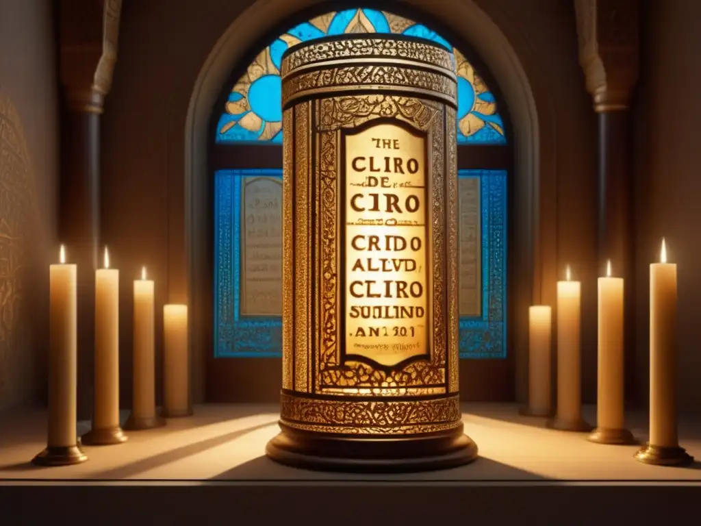 Unveiling del Cilindro de Ciro en majestuoso salón persa, con significado histórico y declaración de derechos humanos