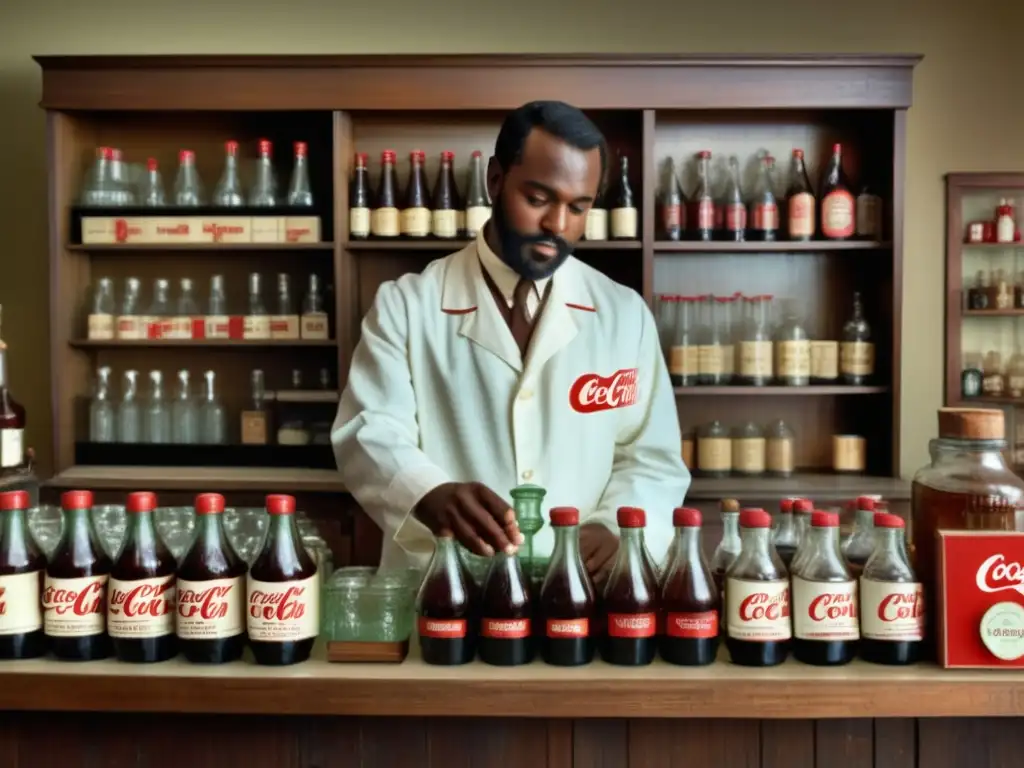 Historia de CocaCola: Escena vintage en una farmacia antigua de Atlanta