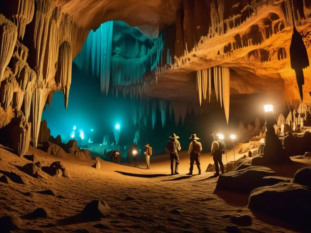 Un fascinante paisaje subterráneo en una cueva iluminada por linternas revela la biología única de las cuevas subterráneas