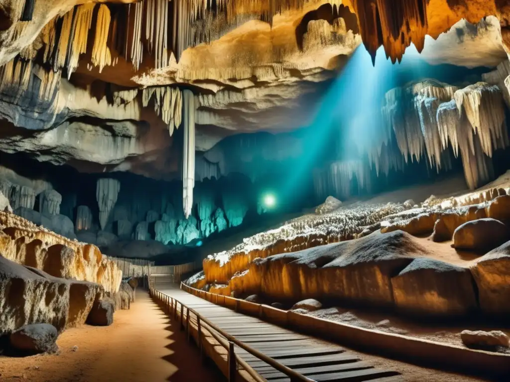 Cuevas de Cango en Sudáfrica: fascinante imagen vintage de este tesoro escondido, con impresionantes formaciones geológicas