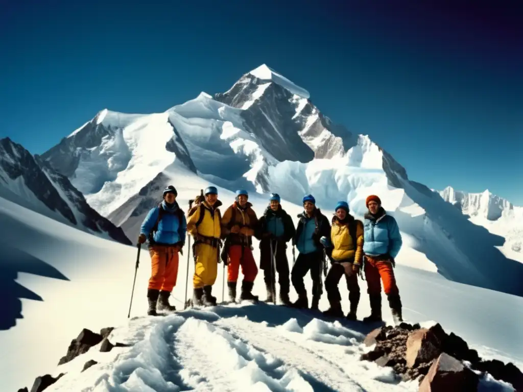 Ascenso al Aconcagua: Grupo de montañeros en la cumbre del pico más alto de América