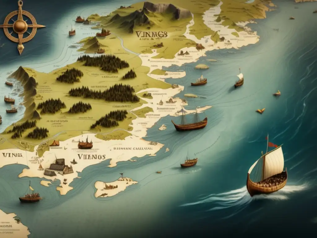 Mapa vikingos: Descubrimiento sorprendente de América antes que Colón, con detalles de paisajes, barcos y colonos