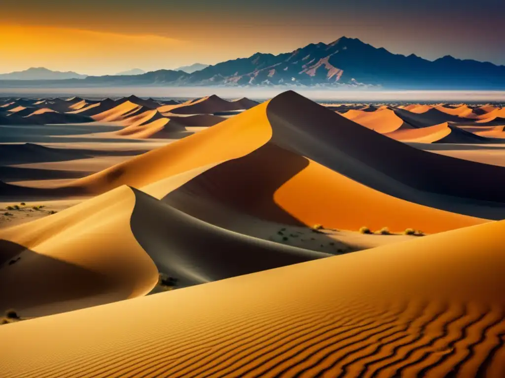 Desierto de Lut: Extensa y cautivadora imagen vintage del lugar más caliente de la Tierra, con impresionantes dunas de arena y flora resiliente