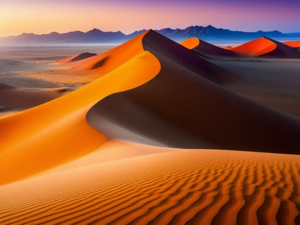 Desierto de Namibia con dunas doradas y cielo dramático