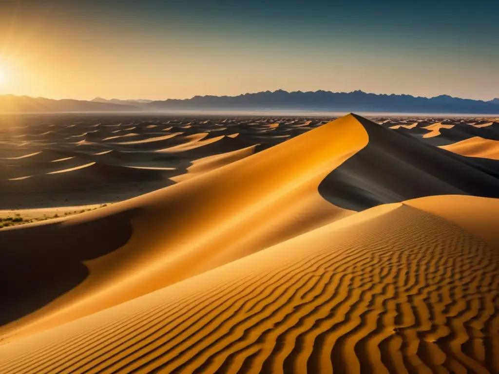 Impresionante imagen vintage del vasto Desierto de Kyzylkum, revelando su belleza agreste