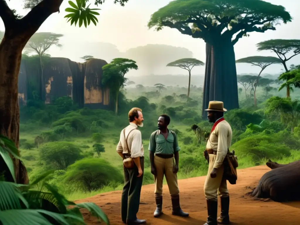 Encuentro entre Livingstone y Stanley en la selva africana