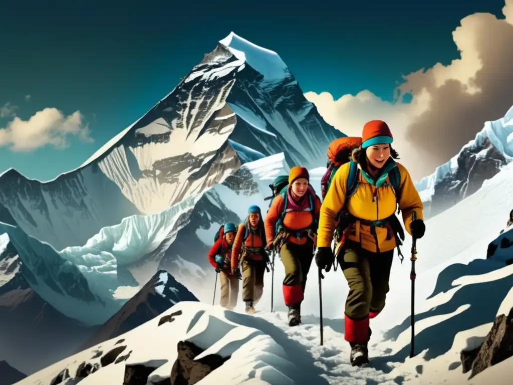 Mujeres escaladoras desafiantes en el Everest Mujeres en el Everest: Desafiando los límites de la resistencia humana