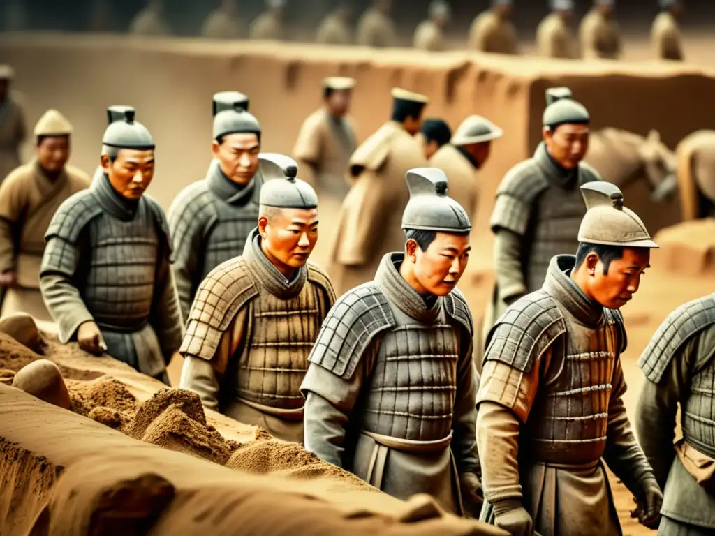 Detalle 8k: Arqueólogos desentierran Guerreros de Terracota, revelando su historia y controversias