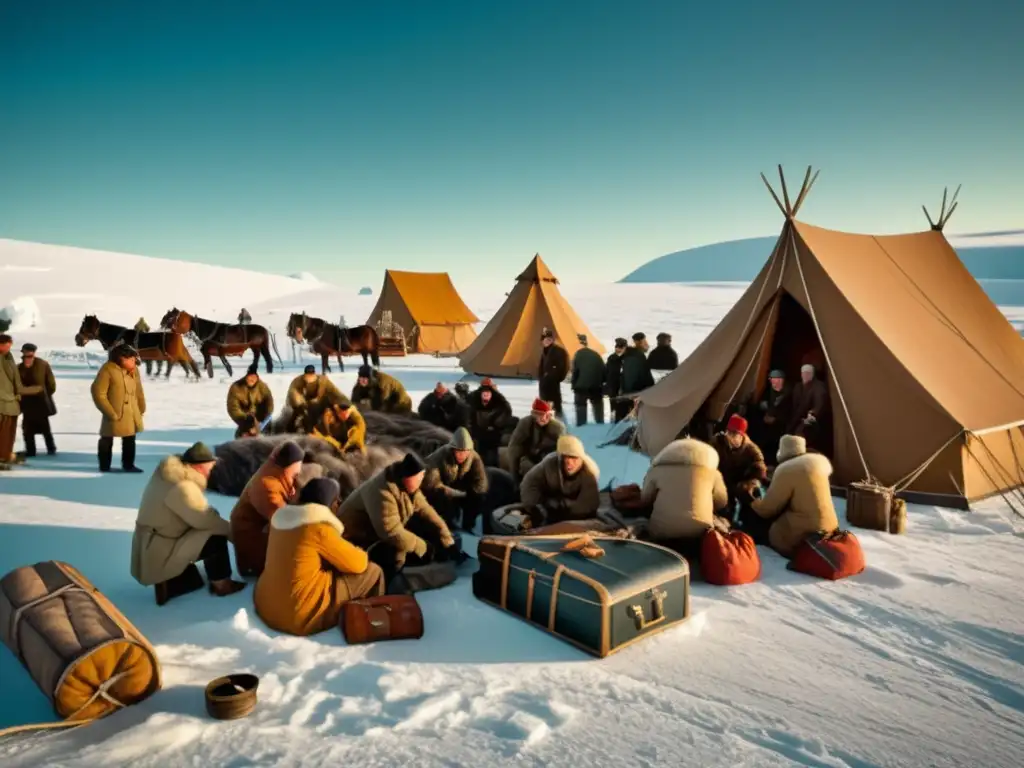 Preparativos expedición Polo Norte: Exploradores, equipo y paisaje ártico