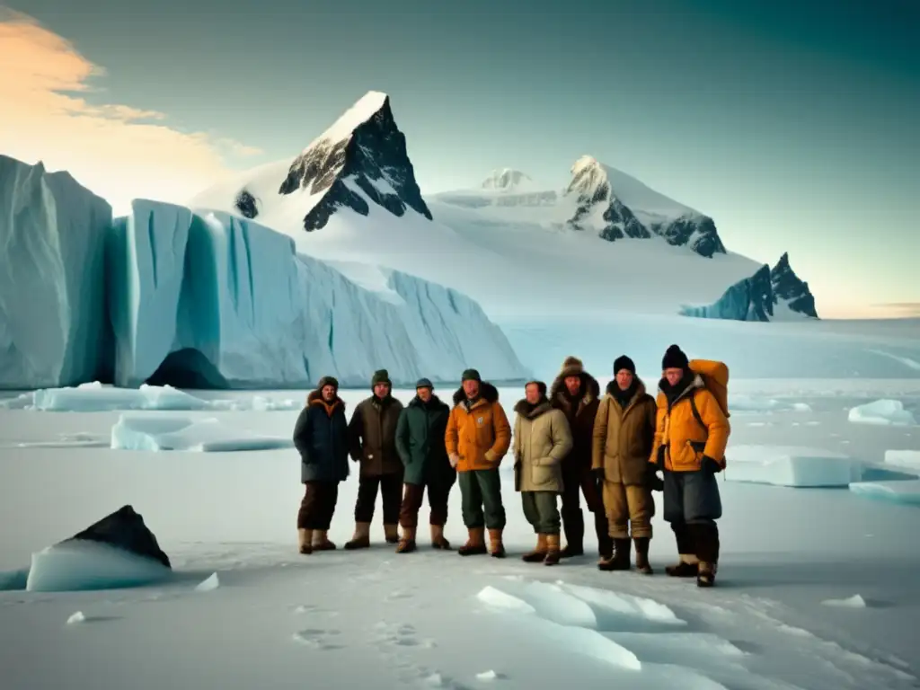 Expedición a la Antártida: Exploradores en paisaje helado