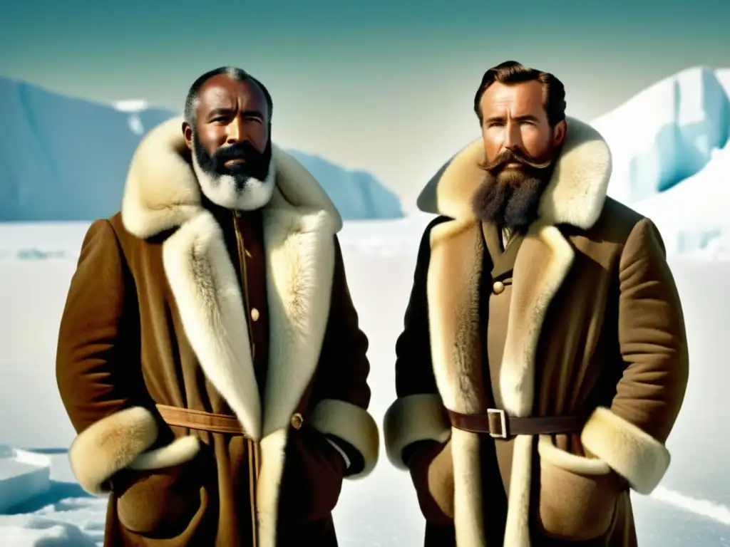 Matthew Henson y Robert Peary en su expedición al Polo Norte, valientes exploradores enfrentando desafíos