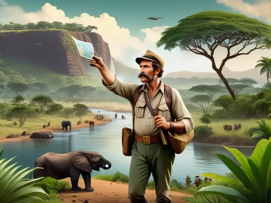 Ilustración vintage de expedición de David Livingstone en África: Stanley y Livingstone: Cómo cambiaron nuestras percepciones sobre África