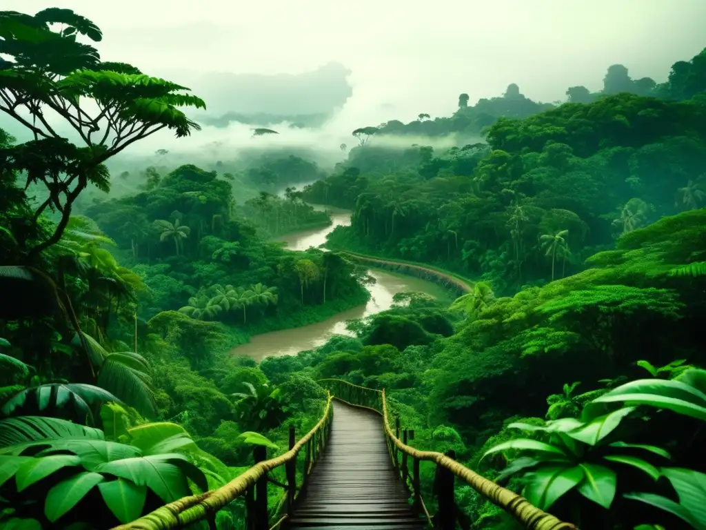 Imagen de la densa selva amazónica con sendero hacia la misteriosa ciudad perdida de Z