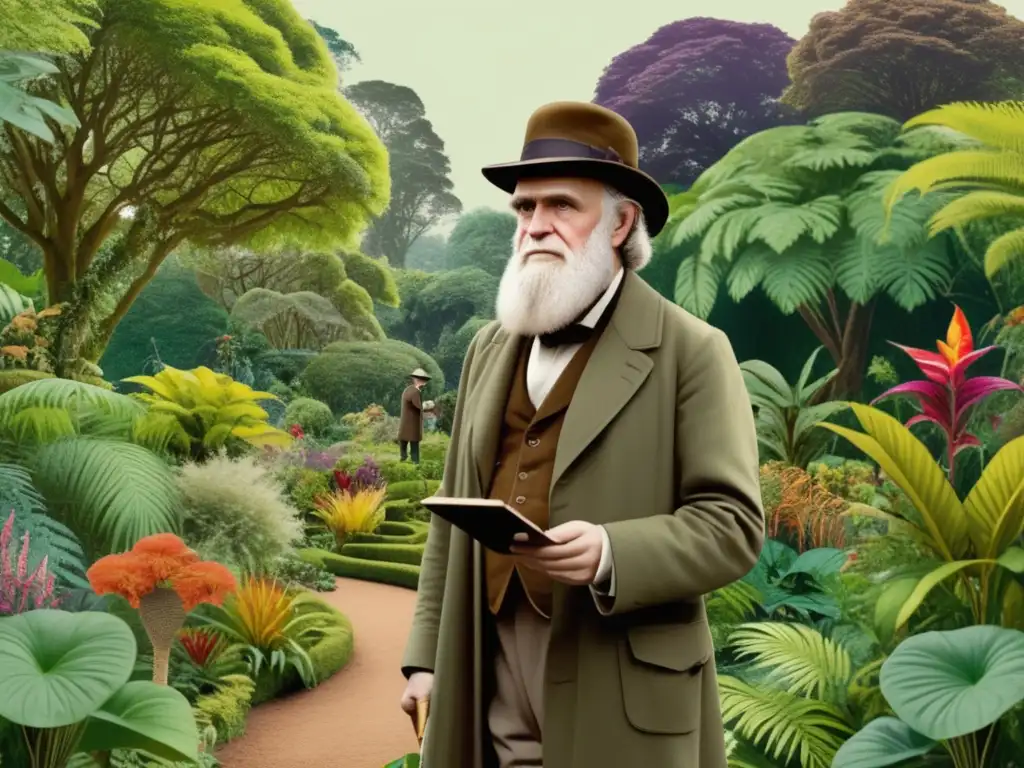 Darwin explorando jardín botánico: Descubrimientos revolucionarios en botánica