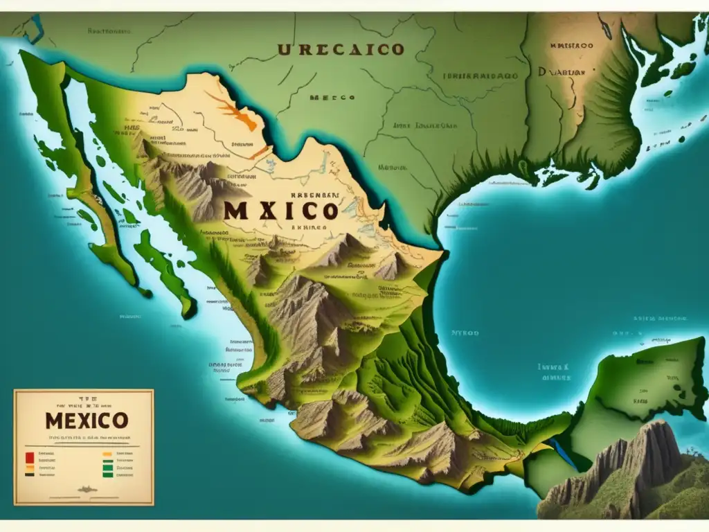 Mapa vintage de la fascinante exploración de Francisco de Ibarra al norte de México