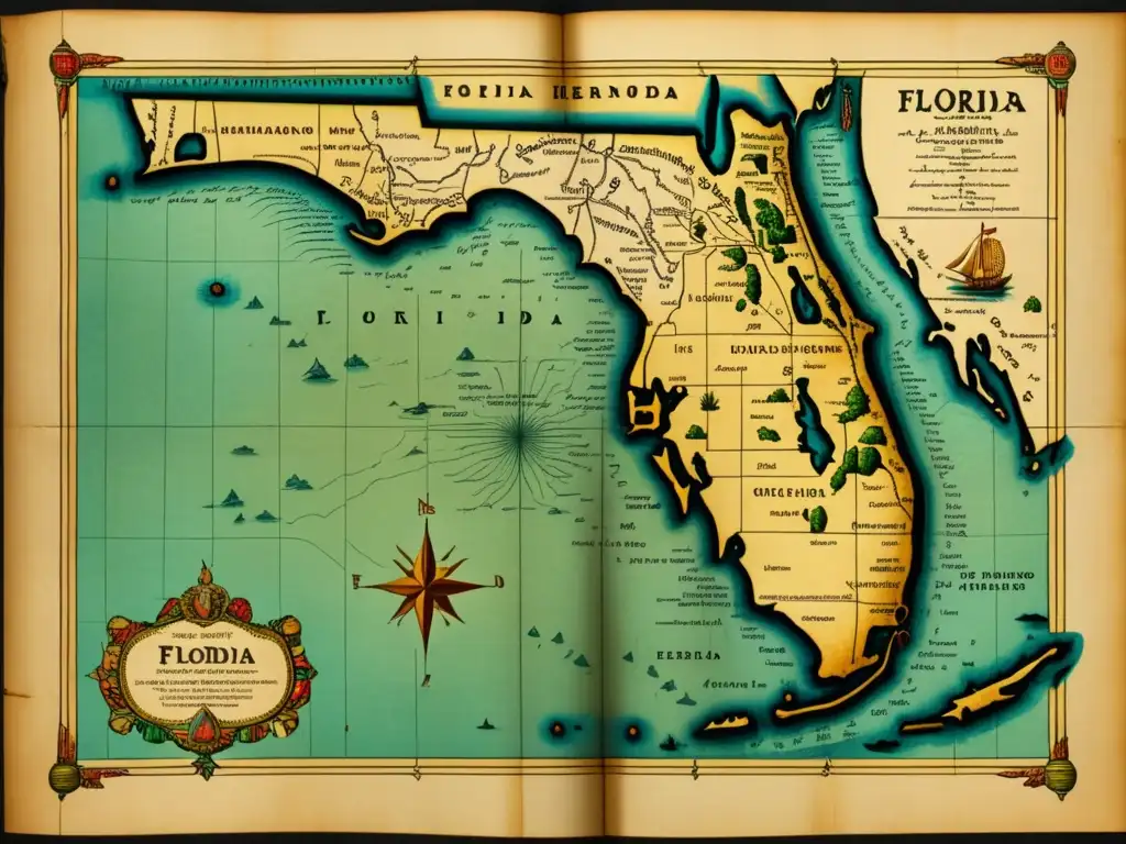 Mapa 8K de Florida y Hernando de Soto: Exploración y legado histórico