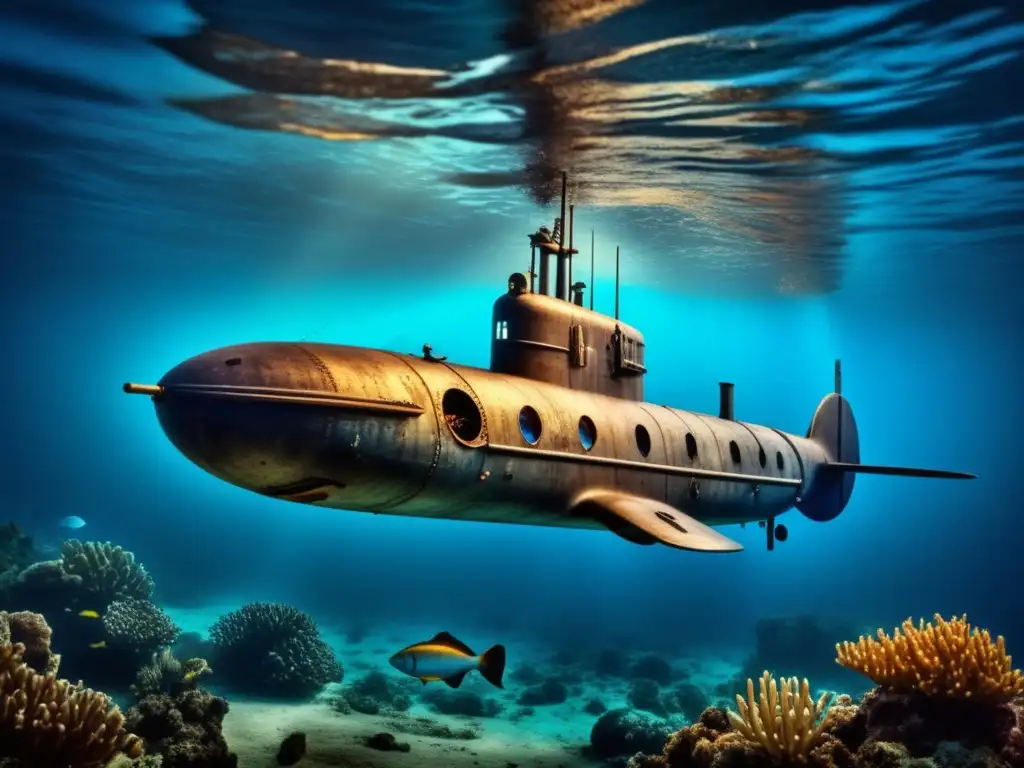 Submarino vintage en expediciones submarinas