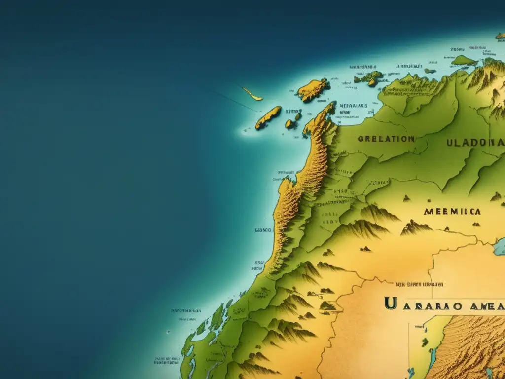 Mapa antiguo de exploración de Alonso de Ojeda en el norte de Sudamérica