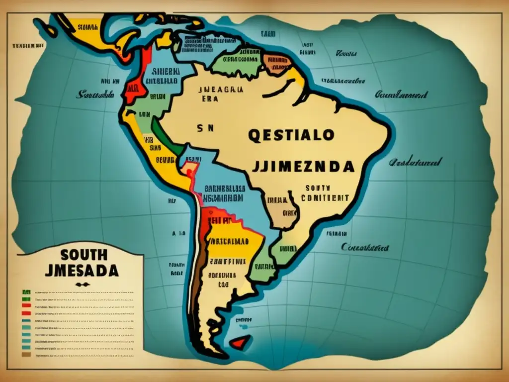 Gonzalo Jiménez de Quesada: explorador y mapa vintage de Colombia