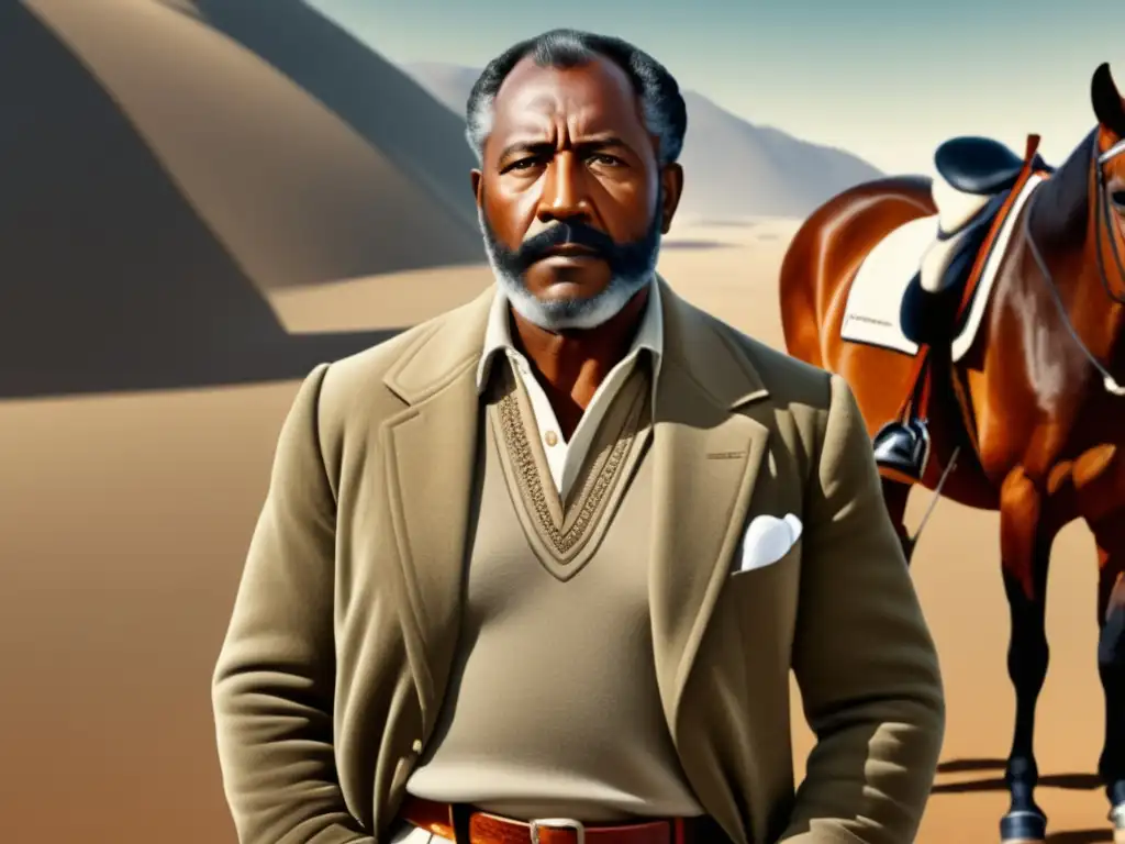 Imagen de Matthew Henson explorando el Polo Norte en estilo vintage