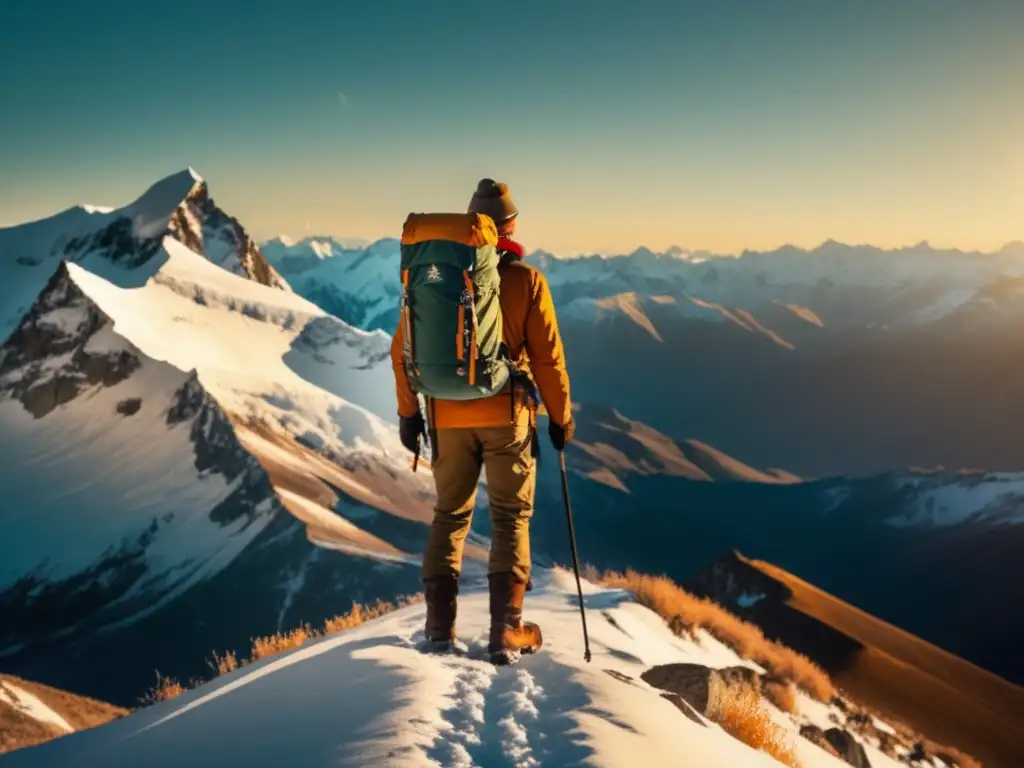 Explorador solitario en montañas nevadas: desafíos psicológicos de aislamiento y soledad en expediciones