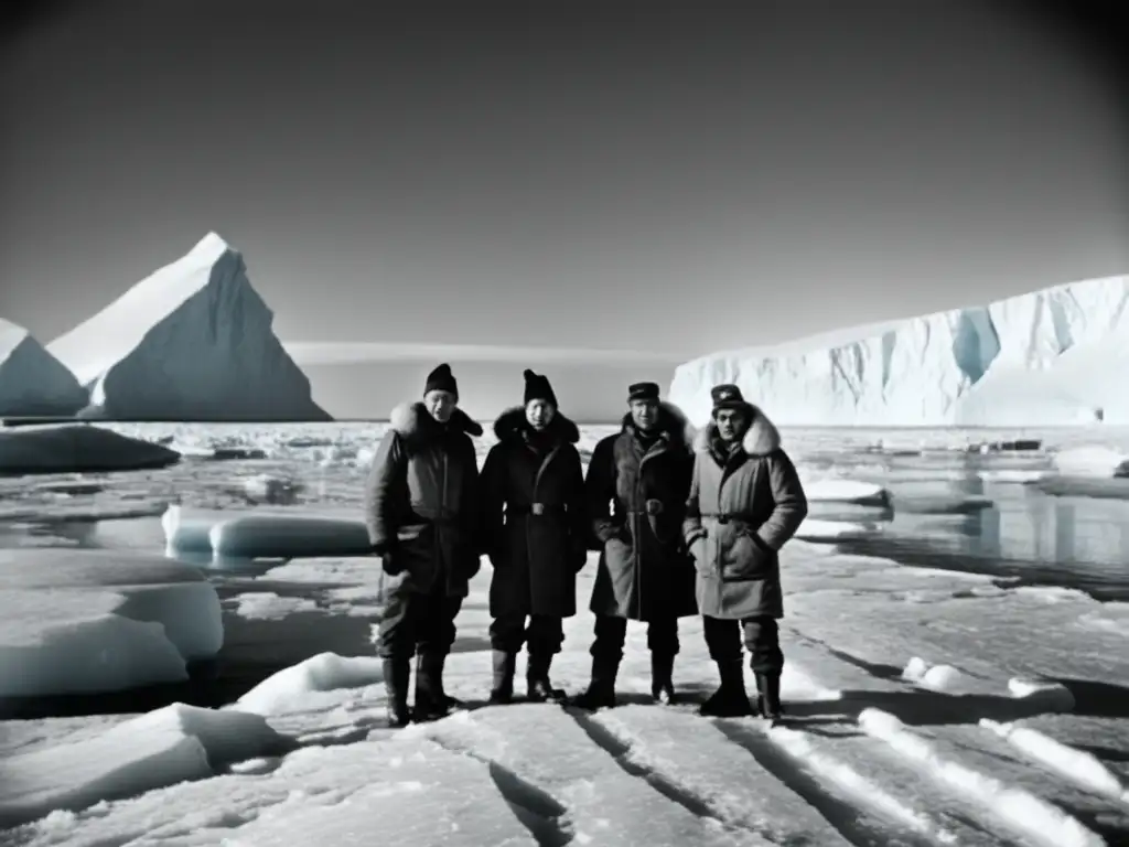 Exploradores en paisaje ártico: Desafíos climáticos y supervivencia