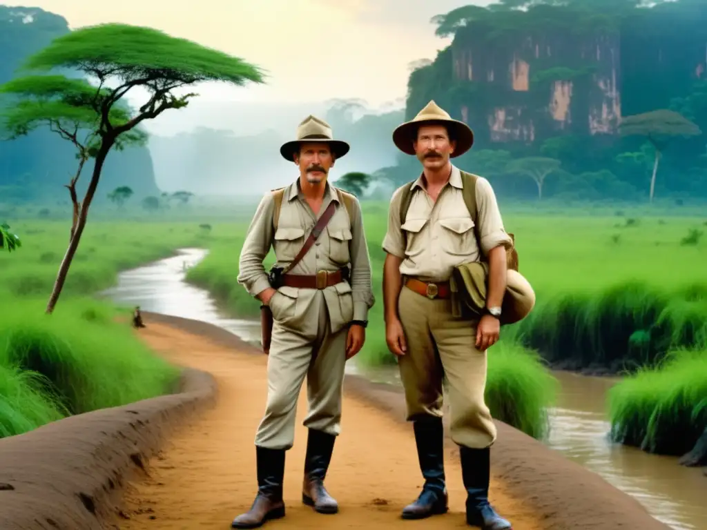 Dos exploradores, Livingstone y Stanley, en África