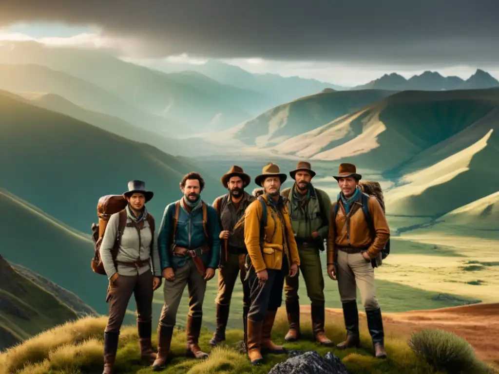 Grupo de exploradores en montaña, resaltando la psicología de los grandes exploradores