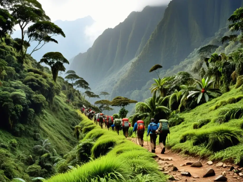 Desafío en Ruwenzori: Cumbre de nubes y trekkers intrépidos