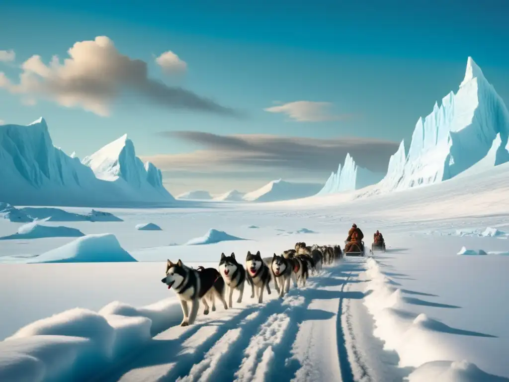 Bajo cero: Expedición polar con exploradores valientes y perros de trineo en un paisaje helado