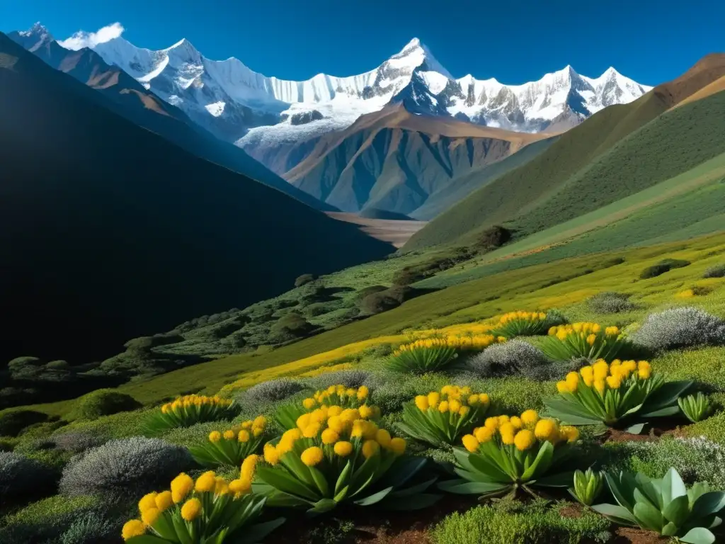 Exploradores recolectando muestras de flora en los Himalayas: Descubrimientos botánicos en altitudes, biodiversidad y conservación