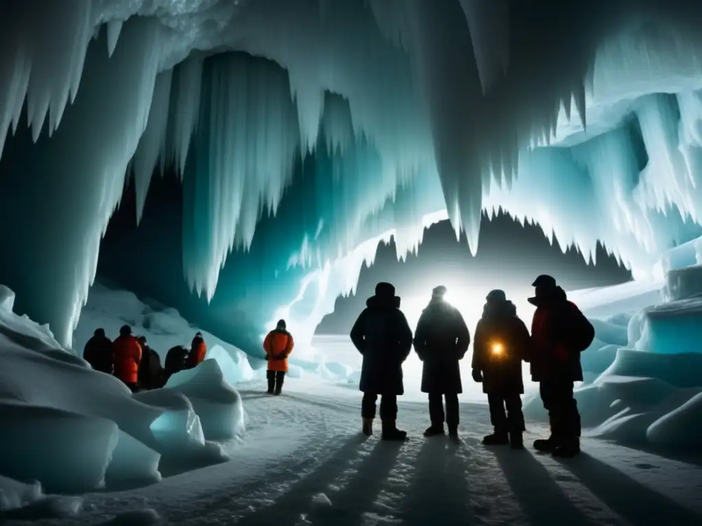 Científicos en cuevas de hielo en la Antártida, cautivados por su belleza y misterio