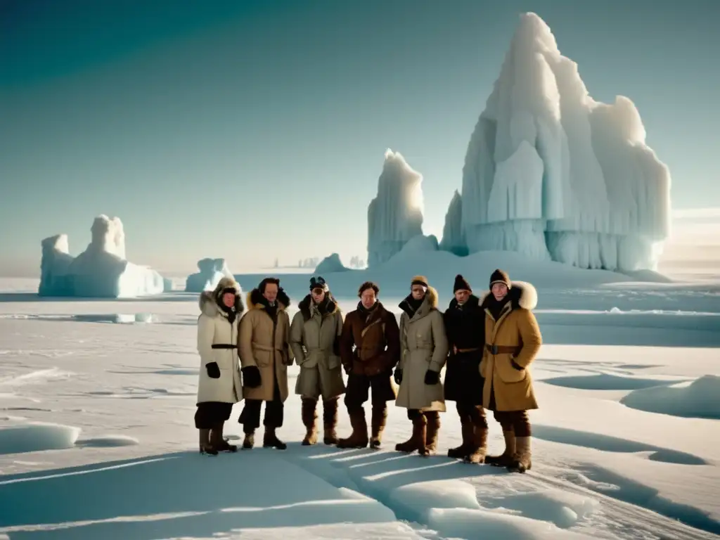 Exploradores en paisaje polar, con tecnología para expediciones en ambiente extremo