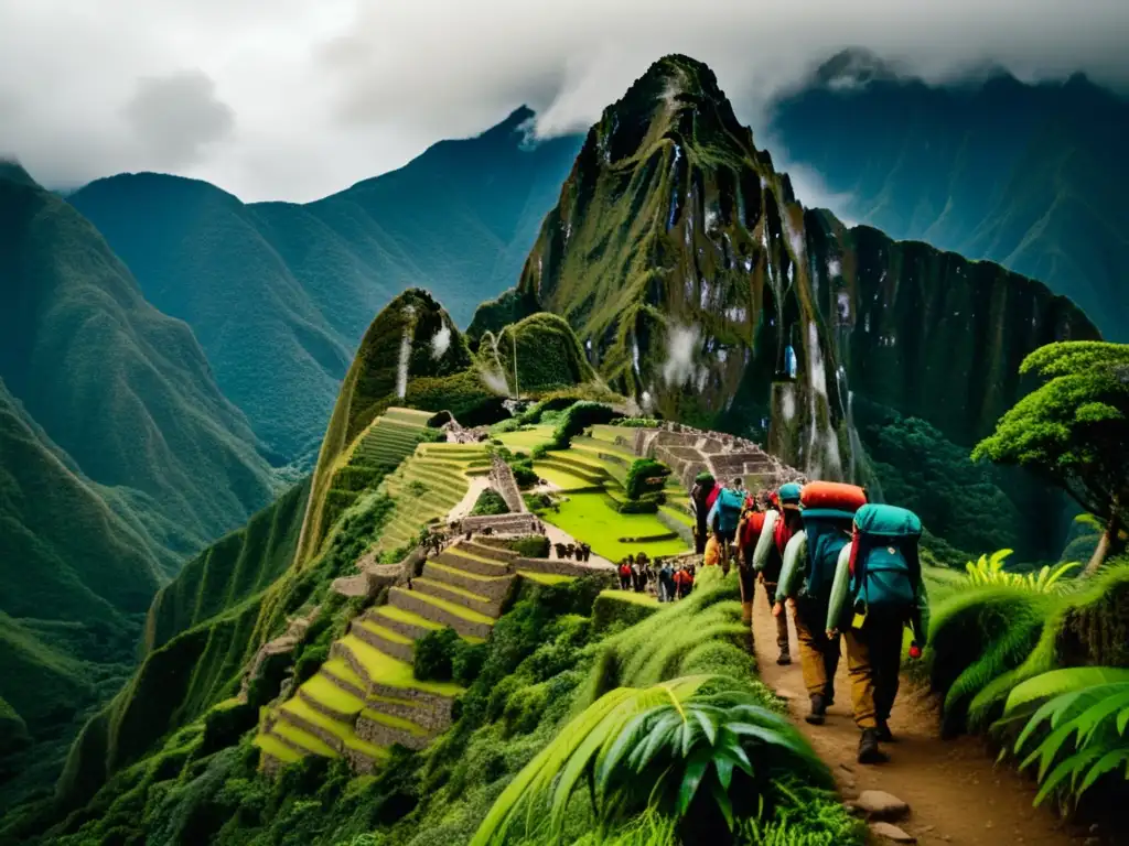 La Increíble Aventura de los Exploradores que Descubrieron Machu Picchu en una imagen vintage de montañas y ruinas