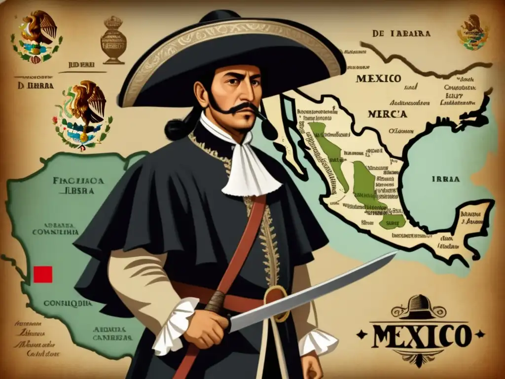 Francisco de Ibarra, conquistador español, determinado y líder, en paisaje mexicano vintage