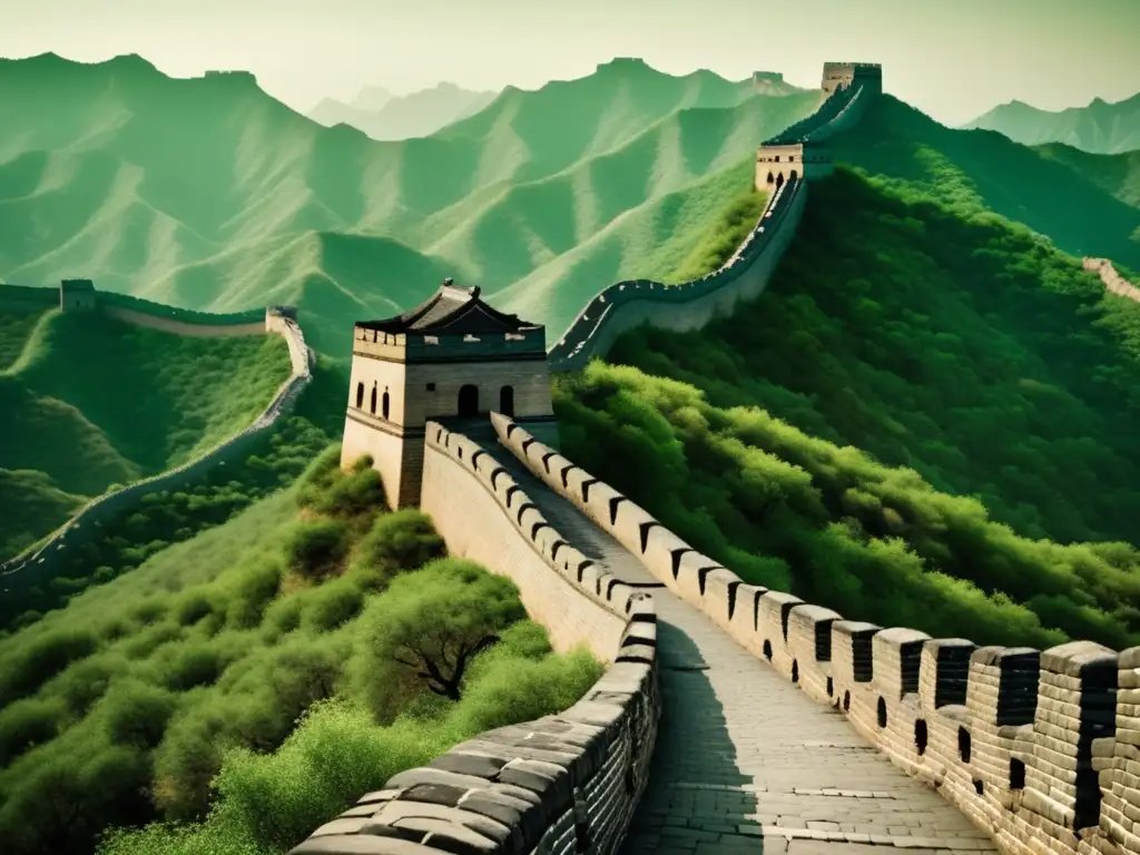 La majestuosidad de la Gran Muralla China con túneles subterráneos