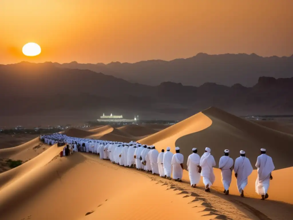 Paisaje panorámico de desierto captura la esencia del Hajj