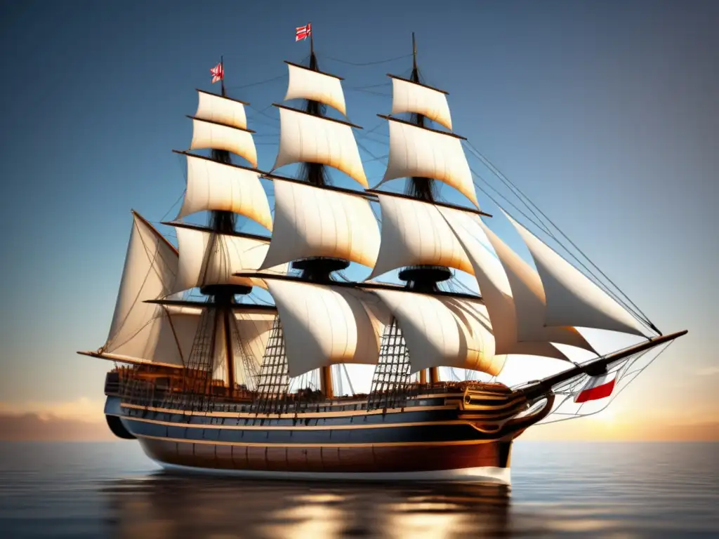 El HMS Beagle: Un barco de la época navegando en aguas tranquilas Explorando el diseño del HMS Beagle, barco de Darwin