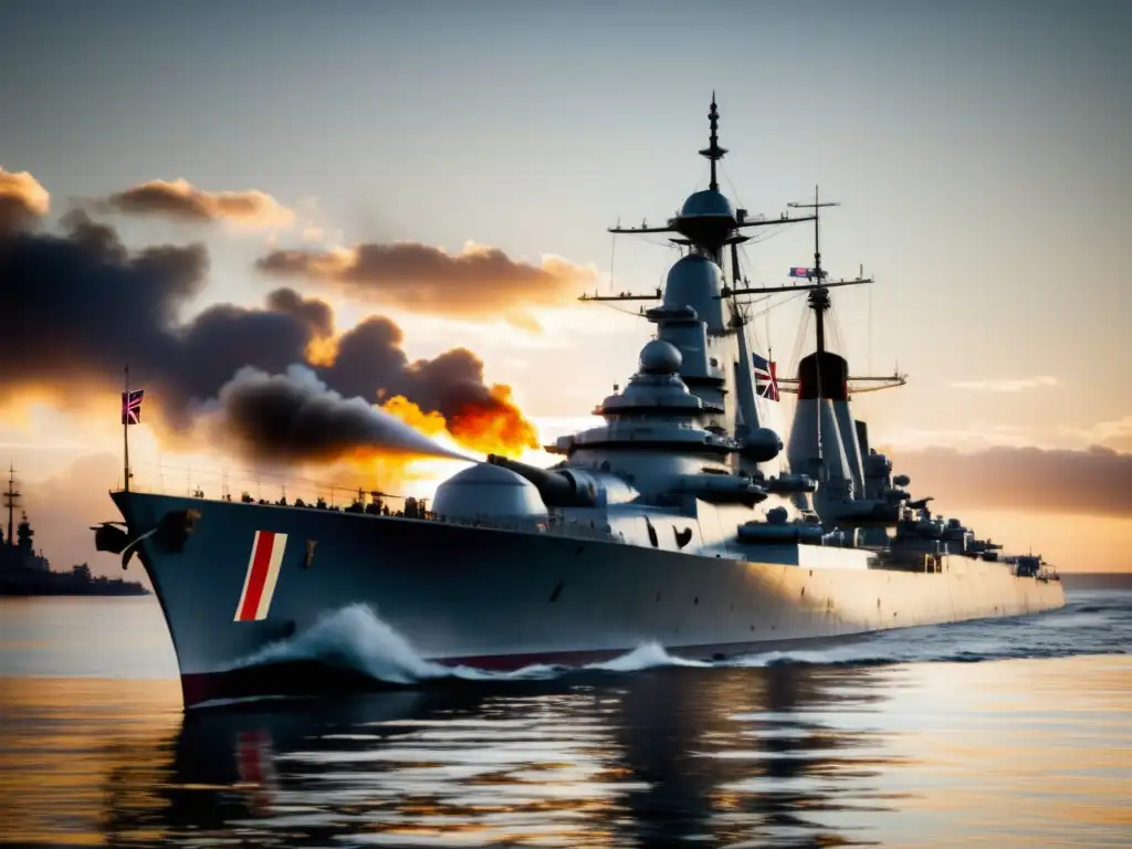 Acorazado HMS Hood, majestuoso y enigmático, surcando las aguas con orgullo