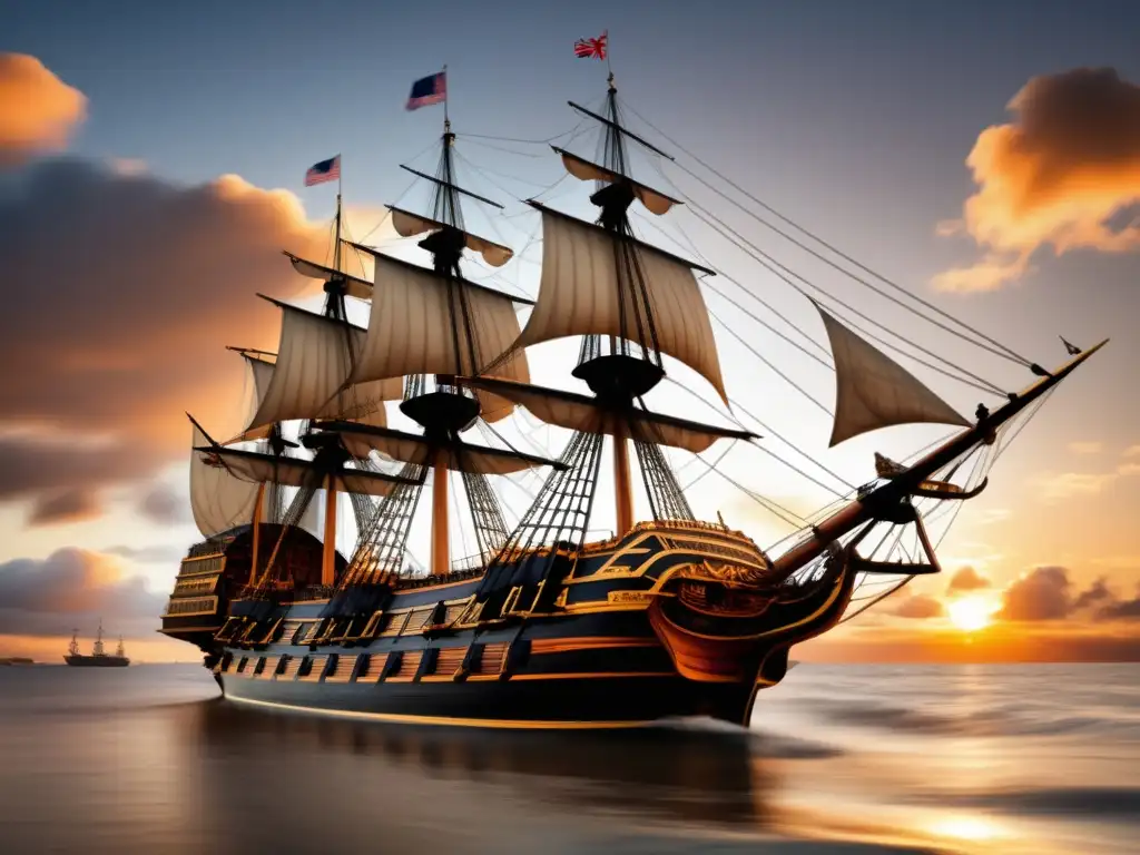 HMS Victory majestuosa en el mar -