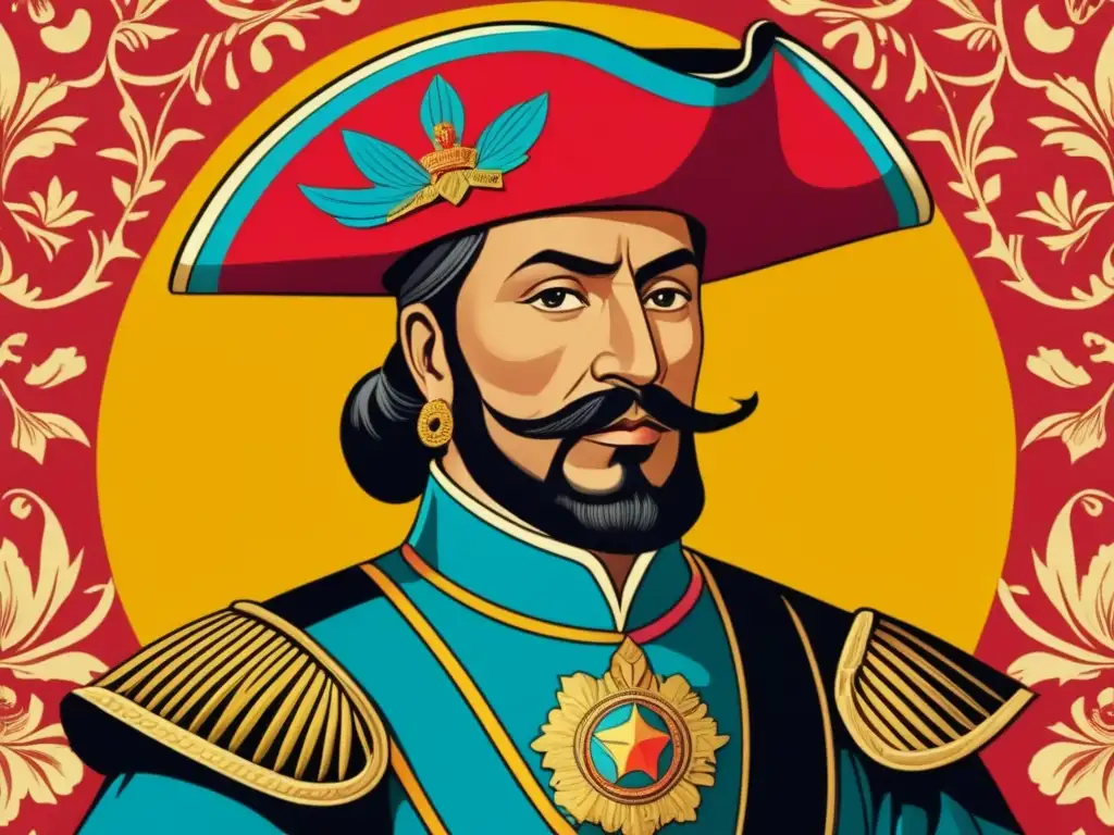 Hernán Cortés en la conquista de México: Ilustración vintage de alta calidad