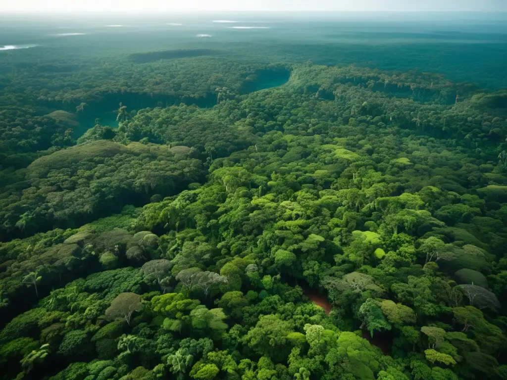 La huella de Orellana en el Amazonas: Un legado que perdura - Imagen detallada de la biodiversidad de la selva amazónica, capturada desde una perspectiva aérea