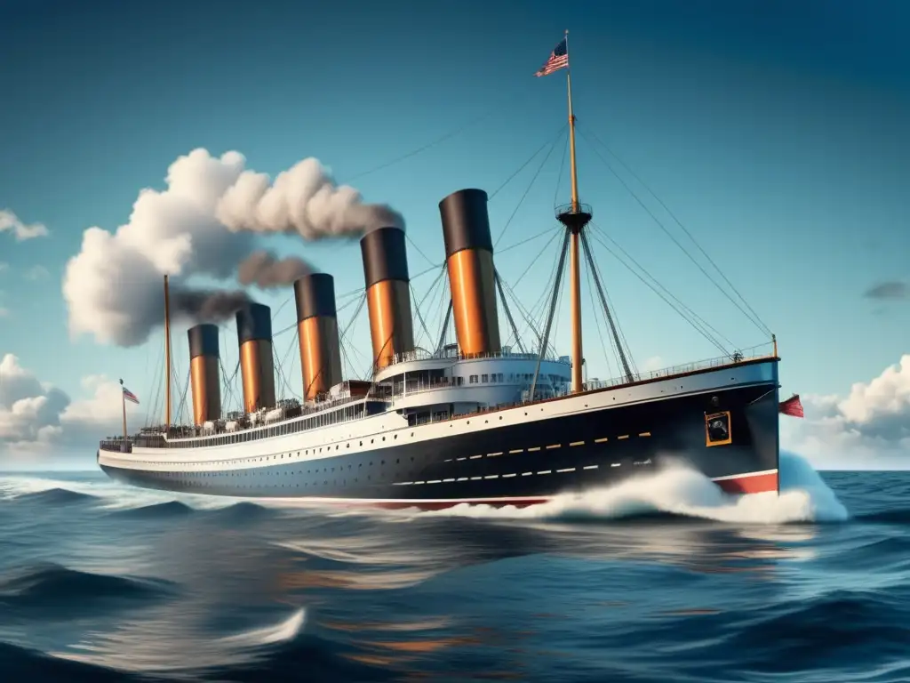 Barco a vapor vintage navegando en un océano tranquilo Barco a vapor navegando en un océano tranquilo -