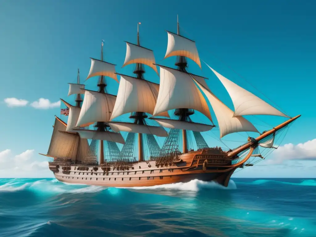 Epopeya de James Cook en el Pacífico desconocido, barco HMS Endeavour, tripulación, islas tropicales, aventura (110 caracteres)