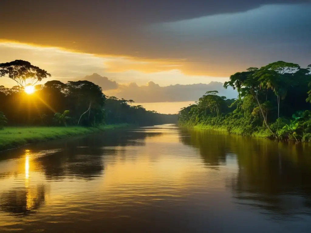 Imagen impresionante del Río Amazonas durante una expedición vintage, reflejando la vastedad y belleza del Amazonas